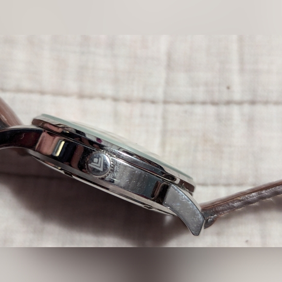 SILPADA ALL STAINLESS STEEL 3ATM LUMINOUS HANDS BROWN LEATHER STRAP MEN'S… 1 - Picture 5 of 11